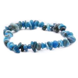 Bracelet apatite bleue Madagascar A+  (perles baroques)