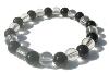 Bracelet multi-pierres onyx-cristal de roche (boules 8mm)
