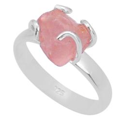 Bague morganite Brsil AA argent 925 - Taille 56