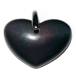 Pendentif coeur obsidienne oeil cleste Mexique AA (20-25mm)