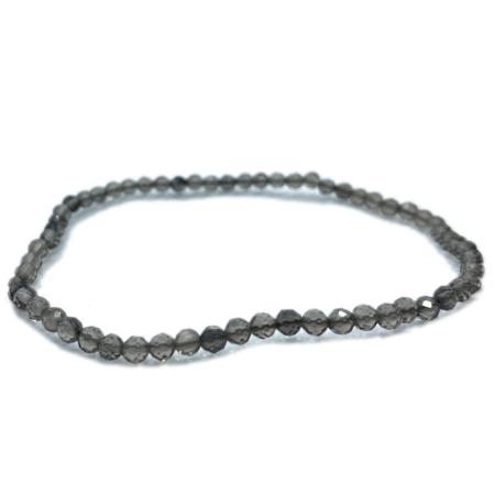 Bracelet quartz fumé Etats-Unis A (perles facettées 3-4mm)