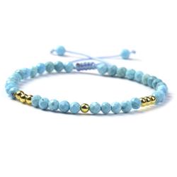 Bracelet Shamballa multi tuquenite et perles laiton (perles facettes 3-4mm)