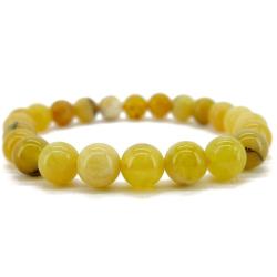 Bracelet opale jaune Mexique A (boules 7-8mm)