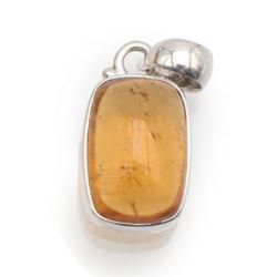 Pendentif citrine chauffe Brsil AAA argent 925