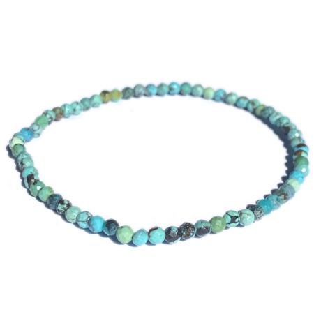Bracelet turquoise Arizona A+ (perles facettées 2-3mm)