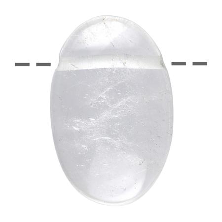 Pendentif cristal de roche ovale Brésil A (pierre trouée) + cordon