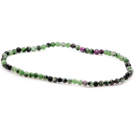 Bracelet rubis sur zoisite Tanzanie A (perles facettées 2-3mm)