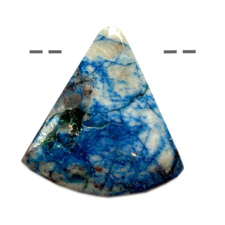 Pendentif shattuckite triangle Namibie A (pierre trouée) + cordon