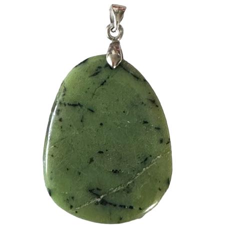 Pendentif jade néphrite A (pierre plate)
