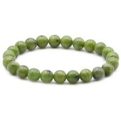 Bracelet jade vert du Canada (nphrite) A (boules 7-8mm)
