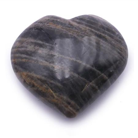 Coeur pierre de lune noire 40-50mm