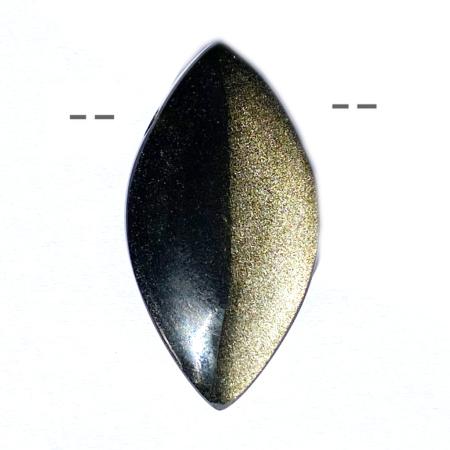 Pendentif obsidienne dorée Mexique AAA pierre trouée + cordon