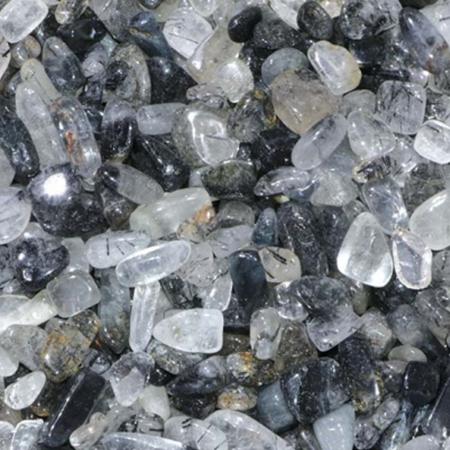 Lot quartz inclusion de tourmaline Brésil (mini-pierre roulée XS) - 100g